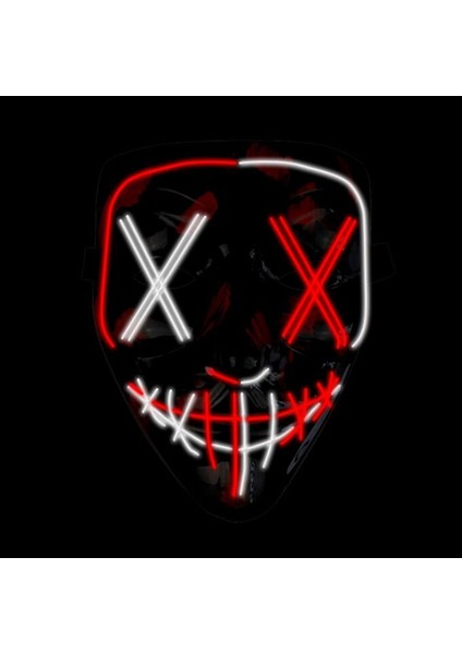 A-22 Aydınlık LED Anonim Yüz Tasfiye Maskesi Cosplay Parti Malzemeleri Parlayan El Tel Hacker Maskesi Cadılar Bayramı Neon Işık Korkunç Maskara (Yurt Dışından) indirimleri