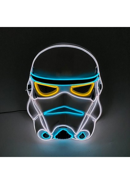 Stil 42 Cosplay Cadılar Bayramı Partisi Maskesi Aydınlık Light Up LED Maske El Neon Parlayan Anime Maske Masque Masquerade Maskeleri Korku Karnaval Maskesi (Yurt Dışından)