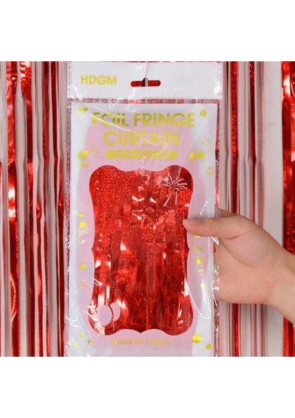 Kırmızı 2 Paket Parti Perdesi Zemin Düğün Dekorasyon Doğum Günü Bekarlığa Veda Partisi Glitter Tinsel Saçak Perde Bebek Duş (Yurt Dışından)