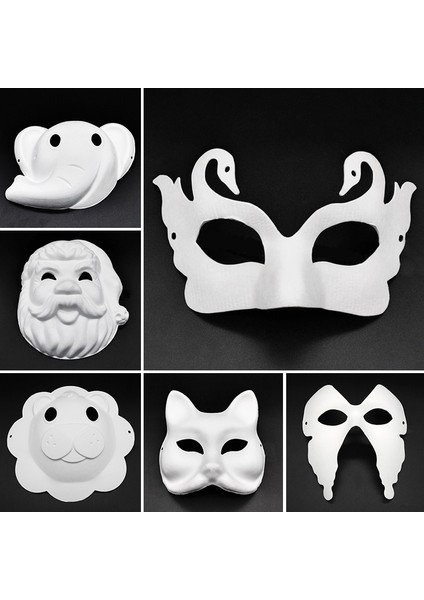 F Kedi Yüz Maskesi Boyanabilir Hamuru Boş Maske Parti Maskesi Cosplay Dans Partisi Için Aksesuar Cadılar Bayramı Masquerade Dıy Zanaat Tedarik Yeni (Yurt Dışından)