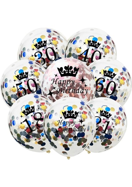 Mix 18 5 Adet 12 Inç Konfeti Balonları Lateks Doğum Günü Balonu 16 18 21 30 40 50 60 70 Yaşında Doğum Günü Partisi Yıldönümü Süslemeleri (Yurt Dışından)