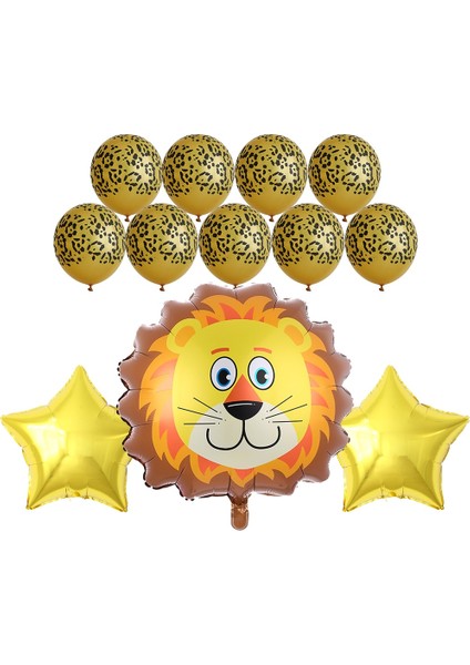 Resim Olarak 12 Adet/takım Inek Kaplan Zebra Aslan Kafası Doğum Günü Balonları Hayvan Tema Parti Hayvanlar Dekor 12 Inç Lateks Helyum Çocuk Oyuncakları Malzemeleri (Yurt Dışından)