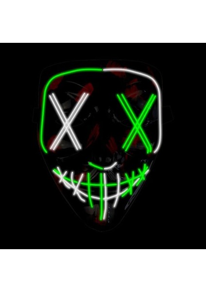 A-10 Aydınlık LED Anonim Yüz Tasfiye Maskesi Cosplay Parti Malzemeleri Parlayan El Tel Hacker Maskesi Cadılar Bayramı Neon Işık Korkunç Maskara (Yurt Dışından) fiyatları