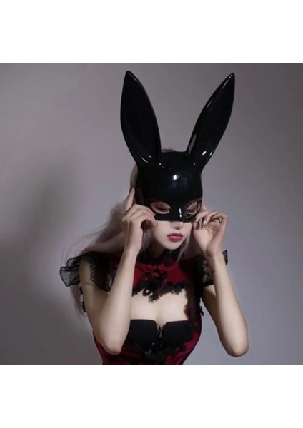 Beyaz Maske Tabanı 4 10 Renk LED Glow Karnaval Kadın Cosplay Masquerade Bunny Maske Neon Sevimli Uzun Kulaklar Tavşan Maskeleri Parti Gece Kulübü Bar Malzemeleri (Yurt Dışından) fırsatları