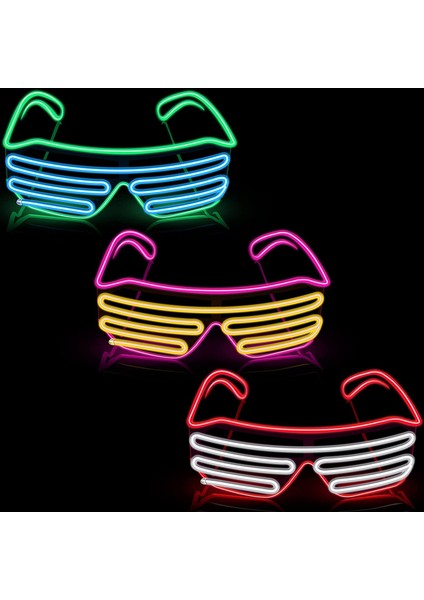 Yeşil Mavi LED Gözlük Neon Parti Yanıp Sönen Gözlük El Tel Parlayan Gafas Aydınlık Bril Yenilik Hediye Glow Güneş Gözlüğü Parlak Işık Malzemeleri (Yurt Dışından) indirimleri