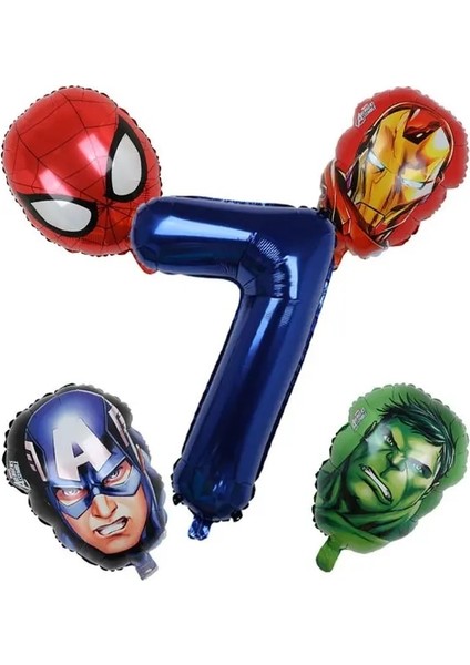 Kahve 5 Adet Marvel Süper Kahraman Balon Örümcek Adam Alüminyum Folyo Balonlar Çocuklar Doğum Günü Partisi Dekorasyon Bebek Duş Demir Adam Balonlar (Yurt Dışından)