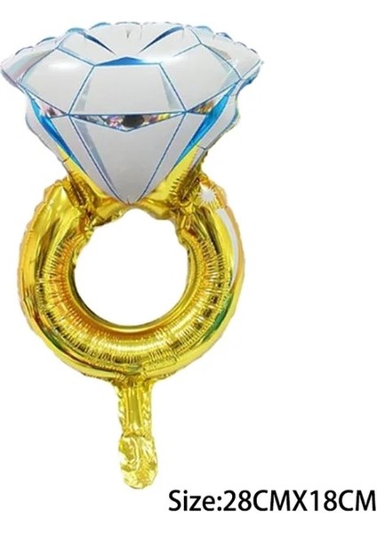 Stil 10 Elmas Yüzük Balon Helyum Folyo Balonlar Sevgililer Günü Partisi Düğün Süslemeleri Doğum Günü Bebek Duş Mariage Malzemeleri Hediye (Yurt Dışından)