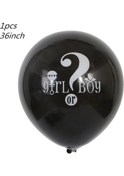 36 Inç 1 Adet Cinsiyet Ortaya Kız Veya Erkek Lateks Balon Bebek Duş Tek Kullanımlık Sofra Doğum Günü Partisi Bayrağı Fincan Tabağı Saman Çocuklar Favor Malzemeleri (Yurt Dışından)