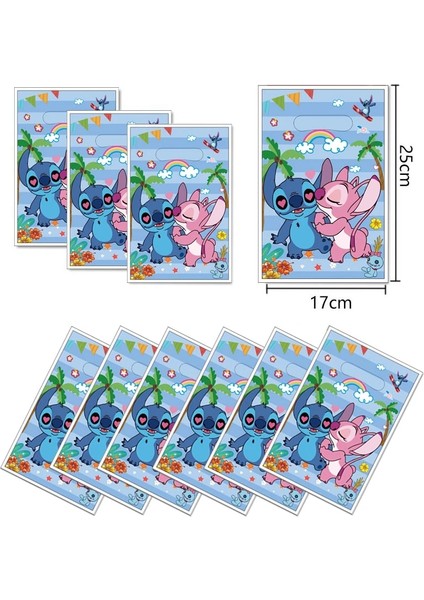 Hediye Keseleri-10 Adet Disney Lilo ve Stitch Doğum Günü Partisi Malzemeleri Karikatür Dikiş Çocuk Süslemeleri Kağıt Tabak Balonlar Sofra Bebek Duş Malzemeleri (Yurt Dışından)