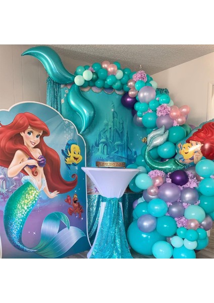 101 Adet Denizkızı Tema Parti Ariel Balon Çelenk Arch Kiti Göl Mavi Lateks Balon Kızın Doğum Günü Bebek Duş Düğün Parti Dekoru (Yurt Dışından) fiyatları