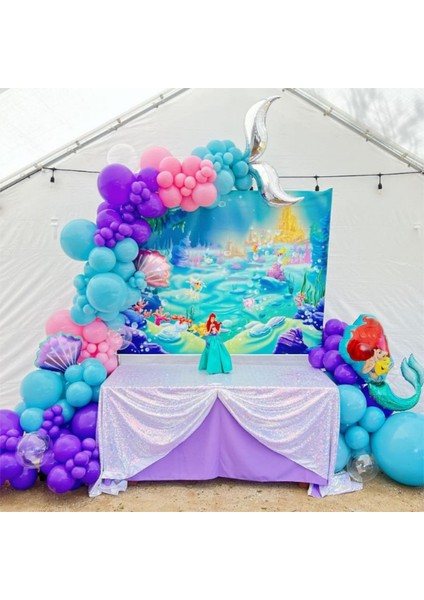 101 Adet Denizkızı Tema Parti Ariel Balon Çelenk Arch Kiti Göl Mavi Lateks Balon Kızın Doğum Günü Bebek Duş Düğün Parti Dekoru (Yurt Dışından) modelleri