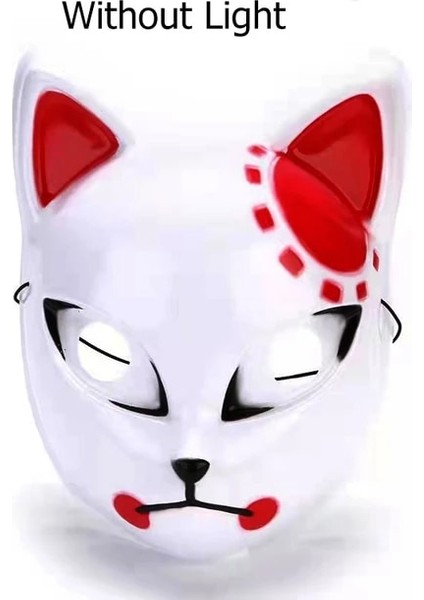 Hiçbir Işık Maskesi 6 Japon Anime Maskeleri LED Parlayan Yüz Maskesi Yetişkin Iblis Avcısı El Neon Maskesi Masquerade Cosplay Kostüm Sahne (Yurt Dışından)