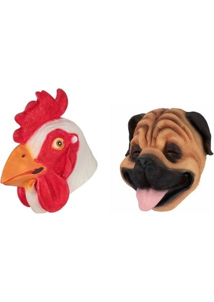 Stil 3 Zodyak Hayvan Tavuk At Köpek Domuz Kaplan Kafası Tavşan Maskesi Lateks Kostüm Cadılar Bayramı Maskesi Sahne (Yurt Dışından) fırsatları