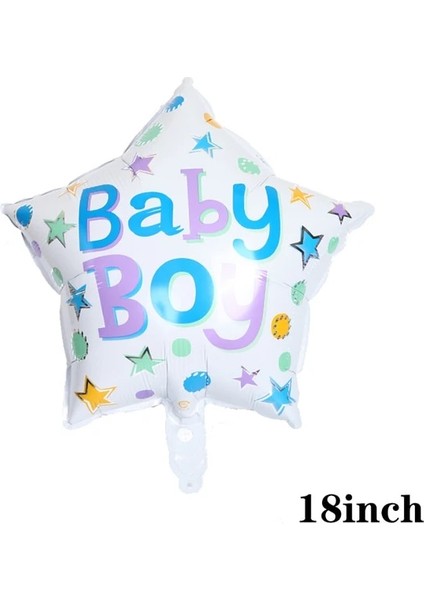 Pentagram Erkek Güzel Bebek Folyo Balon Seti Kız Erkek Pembe/mavi Bebek Duş Olay Parti Hediyeleri 1. Doğum Günü Partisi Süslemeleri Çocuk Oyuncak Globos (Yurt Dışından)