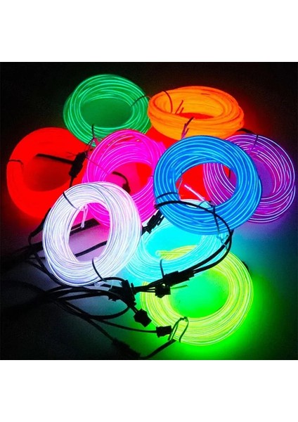 Sarı 2.3mm x 1m Parti Cosplay Parlayan Sahne LED Neon El Tel Kablo Karanlıkta Parlayan Kostümler Giyim Aydınlık Aksesuarları Doğum Günü Dekor (Yurt Dışından)