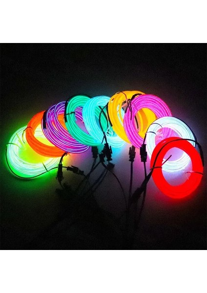 Sarı 2.3mm x 1m Parti Cosplay Parlayan Sahne LED Neon El Tel Kablo Karanlıkta Parlayan Kostümler Giyim Aydınlık Aksesuarları Doğum Günü Dekor (Yurt Dışından)