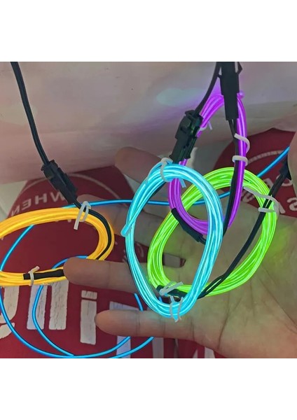 Sarı 2.3mm x 1m Parti Cosplay Parlayan Sahne LED Neon El Tel Kablo Karanlıkta Parlayan Kostümler Giyim Aydınlık Aksesuarları Doğum Günü Dekor (Yurt Dışından)