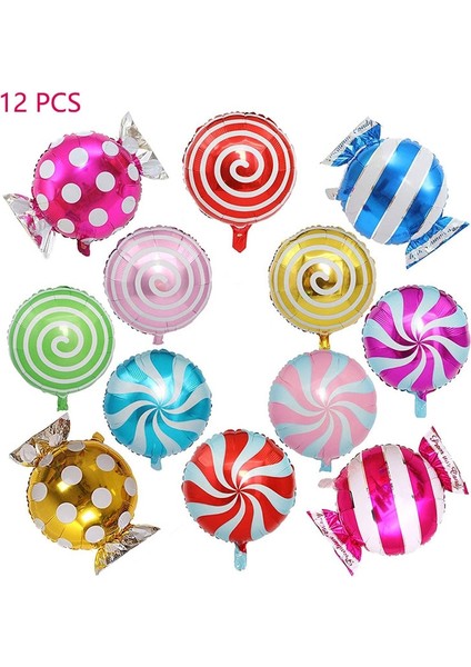 Lolipop Kırmızı 12 Adet/takım Renkli Şeker Folyo Balonlar Lolipop Fırıldak Helyum Balon Doğum Günü Partisi Dekorasyon Bebek Duş Çocuklar Şişirilmiş Oyuncak (Yurt Dışından) fiyatları
