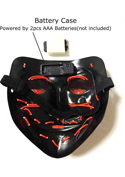 Beyaz Cadılar Bayramı LED Maske Tasfiye Maskeleri Masque Masquerade Kostüm Dj Parti Işığı Yüz Maskesi Karanlıkta Glow Cadılar Bayramı Cosplay Malzemeleri (Yurt Dışından) fiyatları