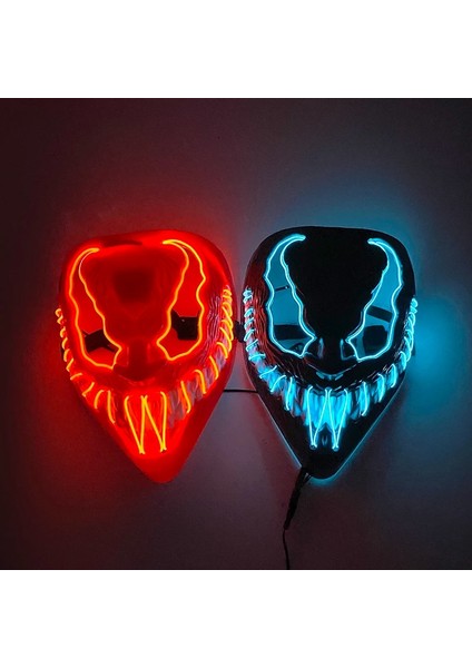 C Yeni Varış Cadılar Bayramı Maskesi Korku Venom LED Işıklı Maske Cosplay Kostüm Makyaj Balo Parti (Yurt Dışından) modelleri