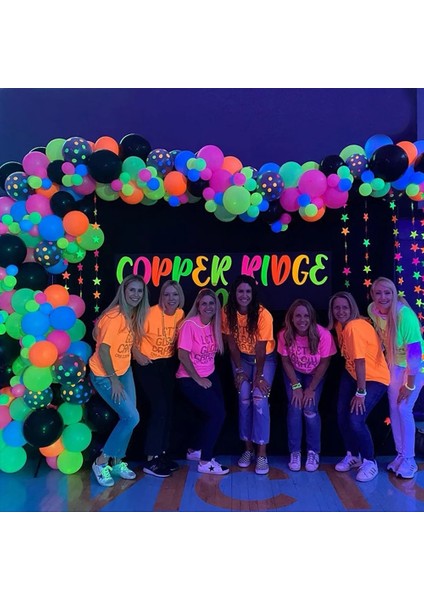 1 Rulo Mor Neon Glow Parti Malzemeleri Neon Balon Uv Bantlar Doğum Günü Banner Garland Glow Bilezikler Lolipop Blacklight Parti Süslemeleri (Yurt Dışından)