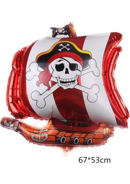 Stil 2 Korsan Balon Yüzen Köpekbalığı Folyo Balon Çocuk Tek Gözlü Korsan Tema Doğum Günü Partisi Dekorasyon Karikatür Korsan Gemisi Helyum Topu (Yurt Dışından) fırsatları
