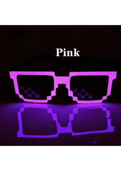 Pembe Yeni Kablosuz LED Gözlük Aydınlık Parıltı Yanıp Sönen Mozaik Gözlük Güneş Gözlüğü UV400 Neon Parti Gözlükleri Parti Festivali Malzemeleri (Yurt Dışından) indirimleri