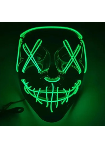 Cadılar Bayramı Festivali Partisi Için Ko7 LED Işıklı Maske 3 Işık Modu ile 2 Renk Maske Cadılar Bayramı Tasfiye Maskesi (Yurt Dışından)