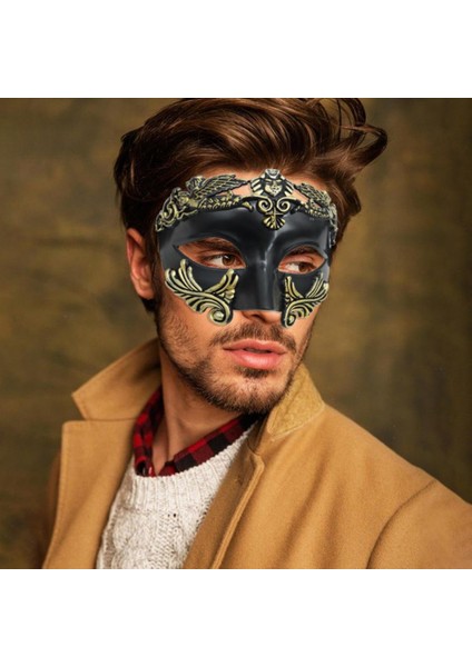 Gümüş Maskeli Balo Yüz Kapatma Muhteşem Sıkıntılı Cosplay Sahne Venedik Antik Yunan Kostüm Partisi Erkekler Yarım Yüz Cadılar Bayramı Festivali Için (Yurt Dışından) modelleri