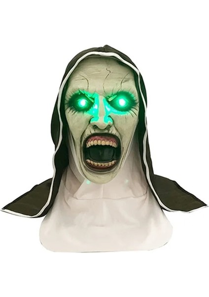 Kapalı Ağız Rahibe Liderliğindeki Rahibe Lateks Maske Başörtülü Haç Terör Yüz Maskeleri Korkunç Cosplay Gerilim Antifaz Para Fiesta Korku Maskara Çapraz (Yurt Dışından)