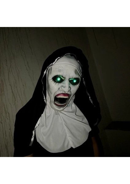 Kapalı Ağız Rahibe Liderliğindeki Rahibe Lateks Maske Başörtülü Haç Terör Yüz Maskeleri Korkunç Cosplay Gerilim Antifaz Para Fiesta Korku Maskara Çapraz (Yurt Dışından) fiyatları