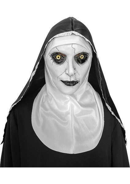 Kapalı Ağız Rahibe Liderliğindeki Rahibe Lateks Maske Başörtülü Haç Terör Yüz Maskeleri Korkunç Cosplay Gerilim Antifaz Para Fiesta Korku Maskara Çapraz (Yurt Dışından) fırsatları