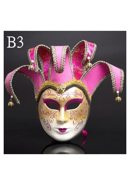 B3 Yeni High-End Venedik Masquerade Maskesi Maske Avrupa ve Amerika Birleşik Devletleri Cadılar Bayramı Palyaço Maskesi Gösterisi Malzemeleri (Yurt Dışından)