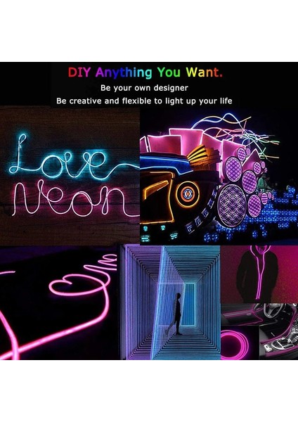 Floresan Yeşil 1m 1m/2m/3m Araç Iç LED Dekoratif Lamba El Kablolama Neon Şerit Otomatik Esnek Ortam Işığı USB Cadılar Bayramı Partisi Dıy Ev Dekor (Yurt Dışından) fırsatları