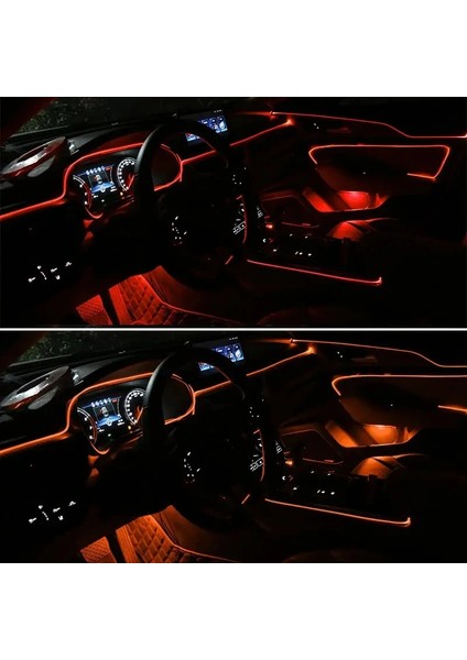 Floresan Yeşil 1m 1m/2m/3m Araç Iç LED Dekoratif Lamba El Kablolama Neon Şerit Otomatik Esnek Ortam Işığı USB Cadılar Bayramı Partisi Dıy Ev Dekor (Yurt Dışından) indirimleri