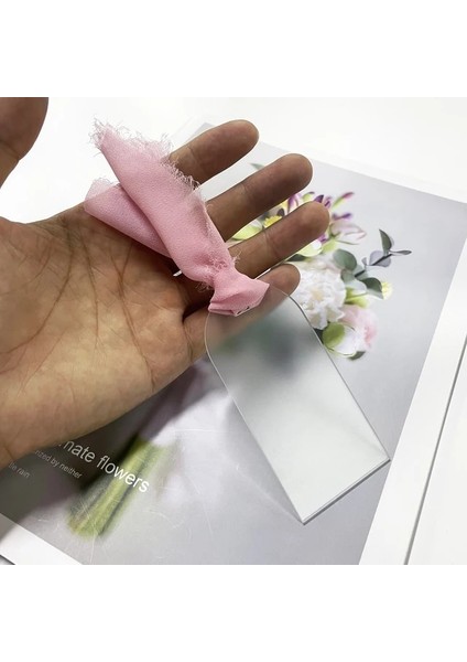 Buzlu Pembe 50 Adet 10/20/50 Adet Akrilik Düğün Yeri Kartı Ipek Kurdele Asılı Isim Etiketi Kemer Boş Düğün Dekorasyon Dıy Froste Oturma Kartları (Yurt Dışından)