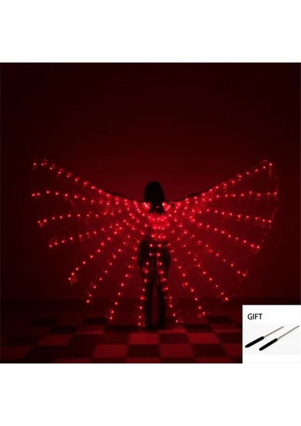 Kırmızı L (Yetişkin 155-175CM) Oryantal Dans LED Kelebek Kanatları Parti Festivali Performansı Floresan Isis Wings Oryantal Dans Karnaval Kostümleri Yetişkinler Için Gösterir (Yurt Dışından)