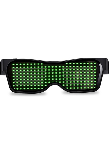 Gözlük-Yeşil Bluetooth LED Bere Şapka App Kontrol LED Parti Sıcak Örme Şapka Özelleştirilmiş Diller USB Şarjı Yanıp Sönen Aydınlık Gözlük (Yurt Dışından)