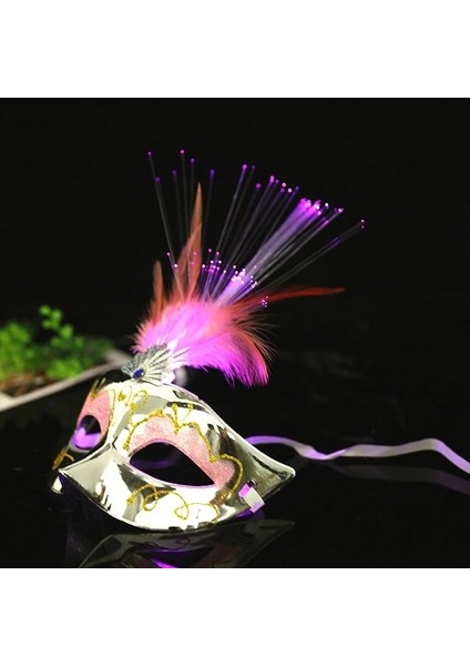 Altın 10 Adet LED Glow Flaş Işığı Up Tüy Masquerades Venedik Maskeleri Kostümleri Doğum Günü Düğün Parti Kostüm Cadılar Bayramı (Yurt Dışından) modelleri