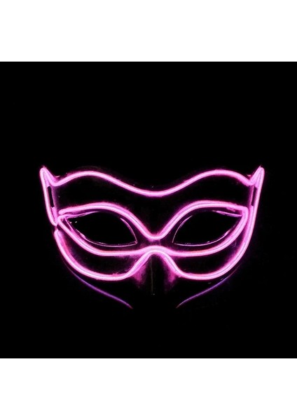 01 Pembe Cadılar Bayramı 10 Renk LED Neon El Tel Maske Cosplay Aydınlık Tilki Maskesi Dans Parti Elbise Aksesuarları (Yurt Dışından)