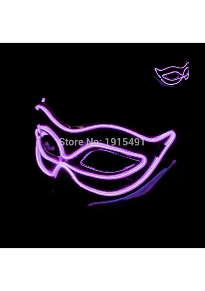01 Pembe Cadılar Bayramı 10 Renk LED Neon El Tel Maske Cosplay Aydınlık Tilki Maskesi Dans Parti Elbise Aksesuarları (Yurt Dışından)