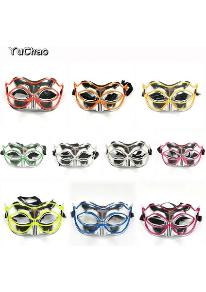 01 Pembe Cadılar Bayramı 10 Renk LED Neon El Tel Maske Cosplay Aydınlık Tilki Maskesi Dans Parti Elbise Aksesuarları (Yurt Dışından)