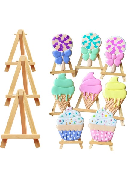 3 Adet M 1 Takım Ahşap Tripod Tutucu Yaratıcı Şövale El Sanatları Dıy Pişirme Kurabiye Tutucu Mini Boyama Ekran Dekoratif El Sanatları Süsler (Yurt Dışından)