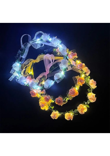 Renkli 10 Adet LED Çiçek Taçlar Bantlar Light Up Kafa Bandı Garlands Cosplay Doğum Günü Düğün Parti Için Parlayan Çiçek Çelenk Taçlar (Yurt Dışından) modelleri