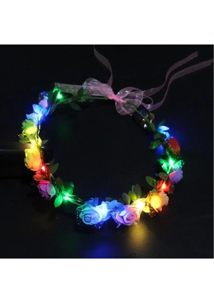 Renkli 10 Adet LED Çiçek Taçlar Bantlar Light Up Kafa Bandı Garlands Cosplay Doğum Günü Düğün Parti Için Parlayan Çiçek Çelenk Taçlar (Yurt Dışından) fırsatları