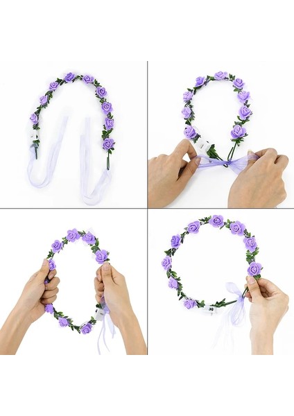 Renkli 10 Adet LED Çiçek Taçlar Bantlar Light Up Kafa Bandı Garlands Cosplay Doğum Günü Düğün Parti Için Parlayan Çiçek Çelenk Taçlar (Yurt Dışından) indirimleri