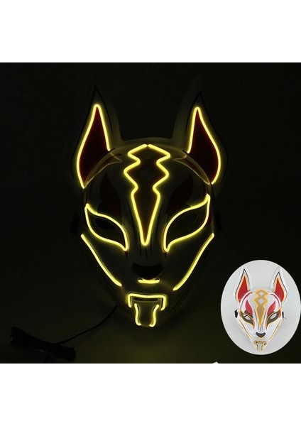 08 Serin Cadılar Bayramı Light Up Hayvan Maskesi LED Parlayan Cosplay Tilki Maskesi Rave Parti Neon Aydınlık Yüz Maskesi Kostüm Malzemeleri Gerçekleştirin (Yurt Dışından)