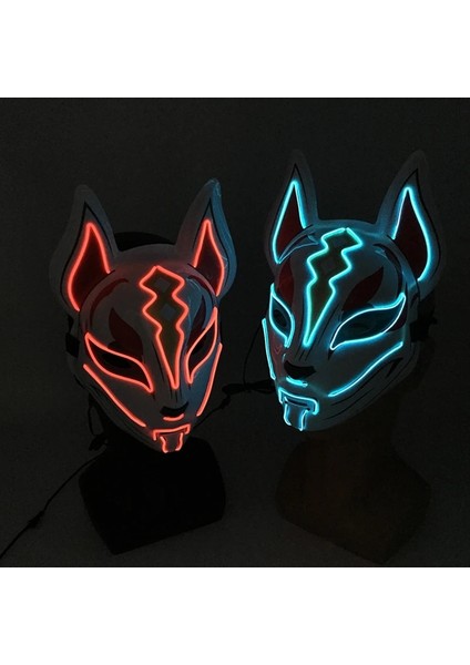 08 Serin Cadılar Bayramı Light Up Hayvan Maskesi LED Parlayan Cosplay Tilki Maskesi Rave Parti Neon Aydınlık Yüz Maskesi Kostüm Malzemeleri Gerçekleştirin (Yurt Dışından) modelleri