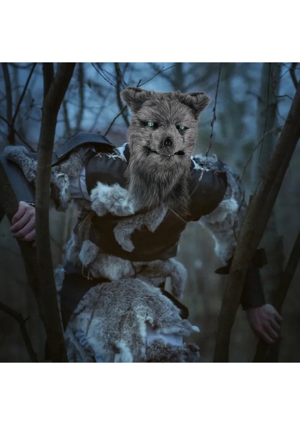 Gri Kurt Hareketli Ağız Tilki Maskesi Cadılar Bayramı Kostüm Cosplay Kurt Köpek Maskeleri Peluş Taklit Kürk Gerçekçi Hayvan Maskesi Cadılar Bayramı Partisi Sahne (Yurt Dışından) modelleri