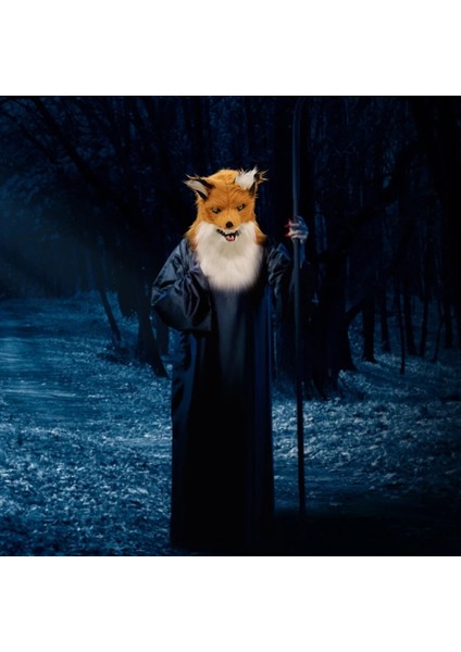 Gri Kurt Hareketli Ağız Tilki Maskesi Cadılar Bayramı Kostüm Cosplay Kurt Köpek Maskeleri Peluş Taklit Kürk Gerçekçi Hayvan Maskesi Cadılar Bayramı Partisi Sahne (Yurt Dışından) fırsatları